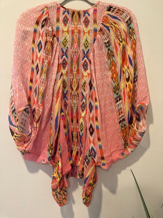 Anthropologie Tanvi Kedia Boho Batwing Sleeves Printed Women's Top - Picture 8 of 8